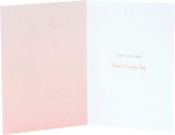 Cute teddy bear birthday greeting card for niece with pink foil accents, by UK Greetings.