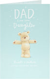 Cute Teddy Father's Day greeting card from daughter, UK Greetings with adorable teddy illustration and heartfelt message.
