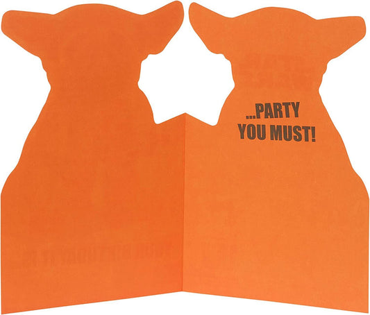 Adorable Yoda Pug Star Wars birthday greeting card featuring a cute pug dressed as Yoda from UK Greetings.