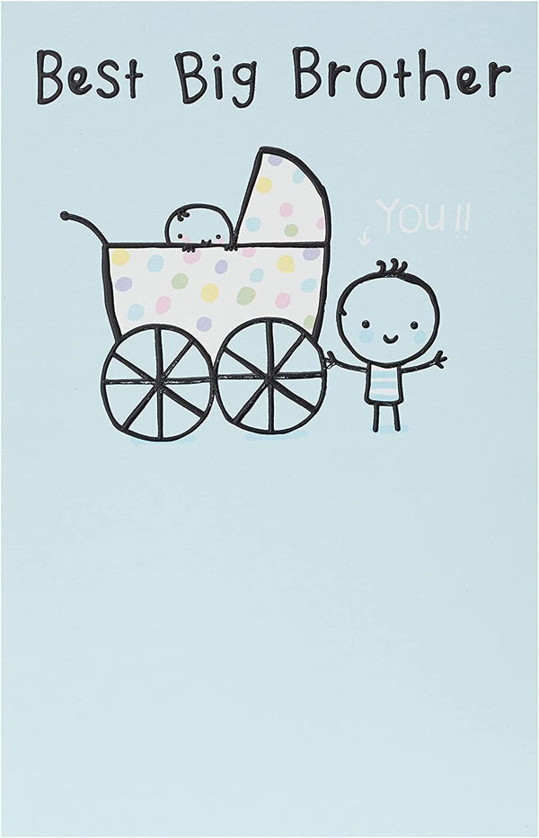Adventurous Beginnings New Big Brother congratulations greeting card by UK Greetings with colorful illustration and heartfelt message.