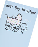 Adventurous Beginnings Big Brother congratulations greeting card by UK Greetings, featuring colorful, playful design for new sibling celebration.