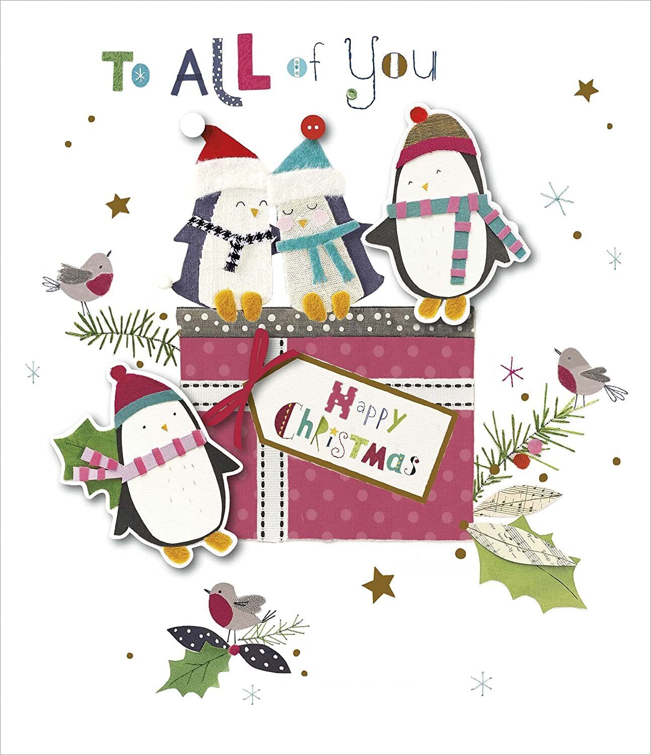 All of You Button Box Christmas greeting card by UK Greetings featuring festive design and holiday message.
