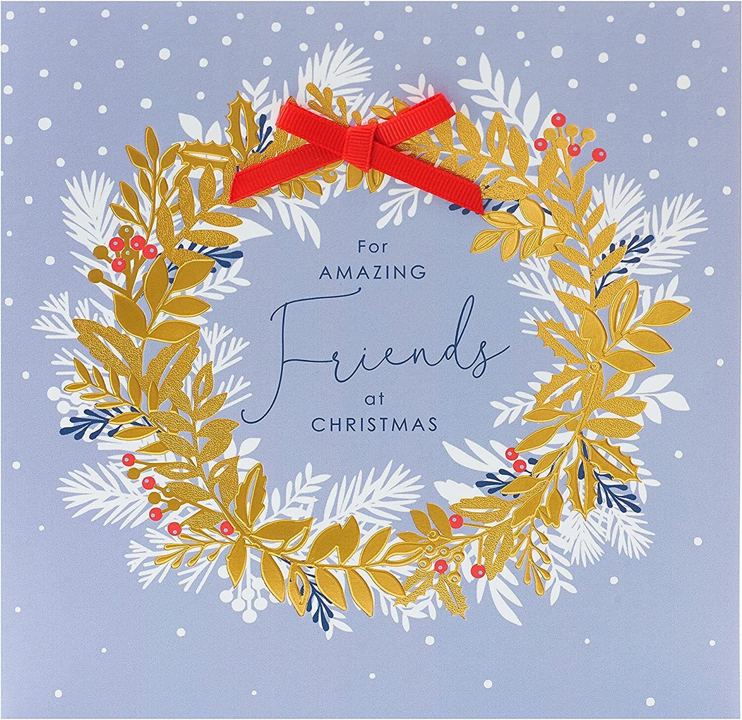 Festive Friends Christmas Card by UK Greetings featuring colorful holiday-themed design and cheerful greeting for the holiday season.