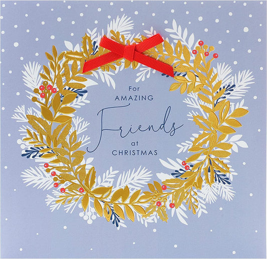 Festive Friends Christmas Card by UK Greetings featuring colorful holiday-themed design and cheerful greeting for the holiday season.