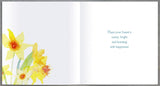 Artistic Daffodils Easter greeting card with floral illustration, embellished design, UK Greetings brand, suitable for spring celebrations.
