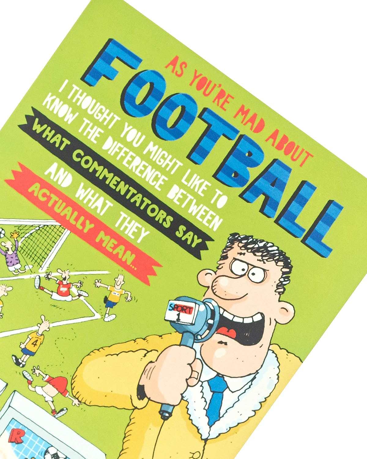 Football-themed greeting card from UK Greetings featuring "As You're Mad About Football" message for birthday celebration.
