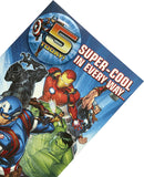 Avengers Hero 5th birthday greeting card with colorful superhero design and bold lettering, perfect for a young fan's celebration.