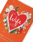 Elegant Christmas greeting card for wife from UK Greetings featuring festive design and heartfelt message for the holiday season.