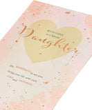 Luxury daughter birthday greeting card with pink foil and sentimental message from UK Greetings, featuring a contemporary design.
