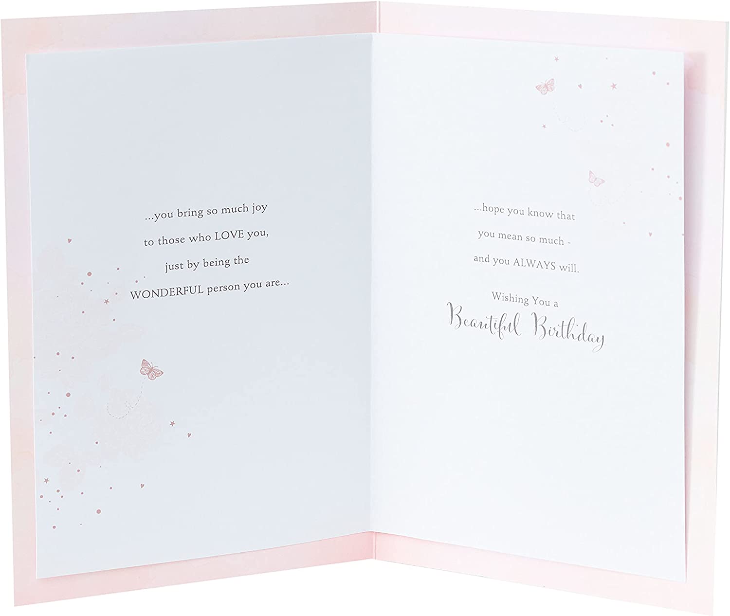 Contemporary pink foil birthday greeting card for daughter with sentimental message by UK Greetings, featuring elegant design.