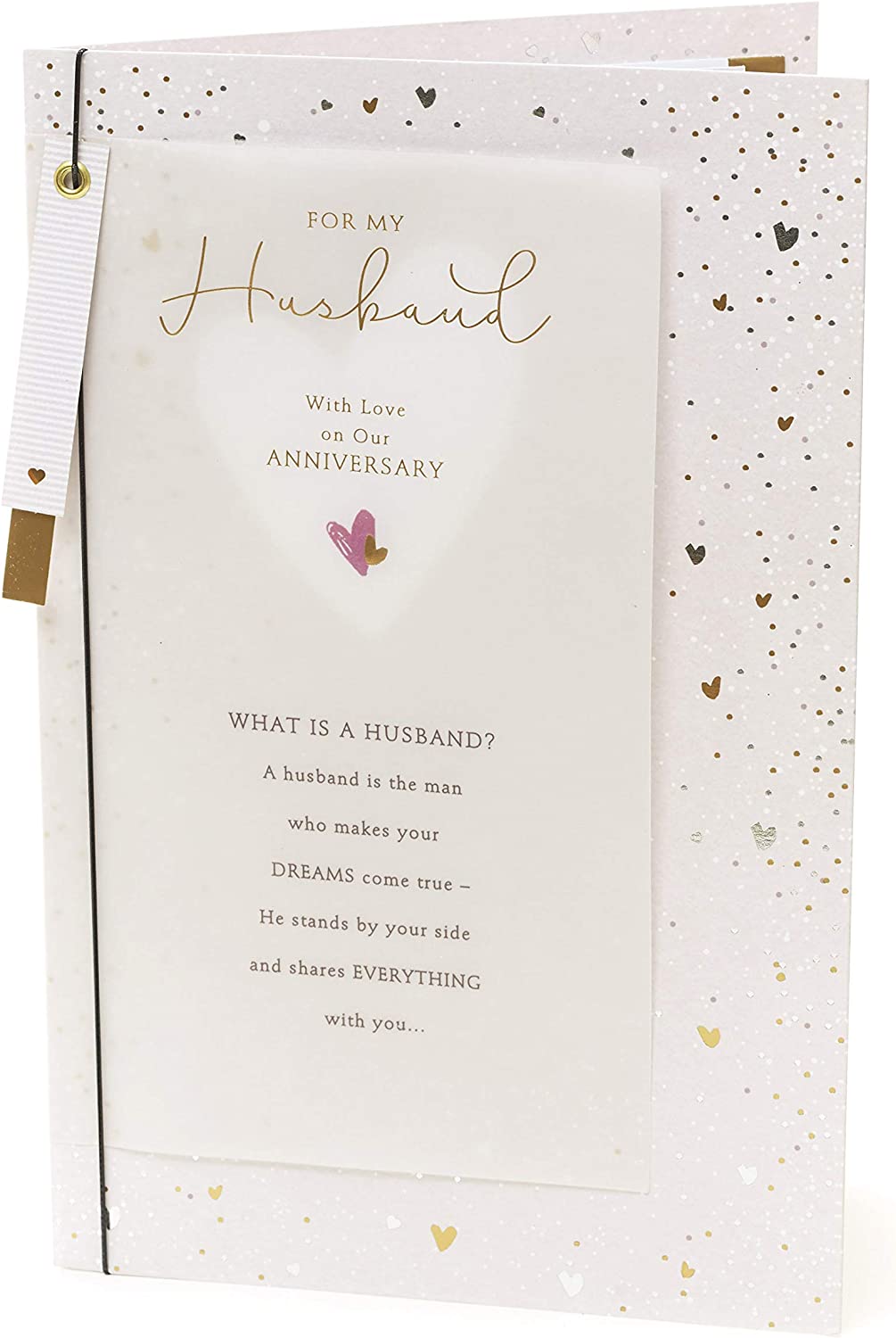 Beautiful design greeting card for husbands, ideal for anniversary celebrations, by UK Greetings.