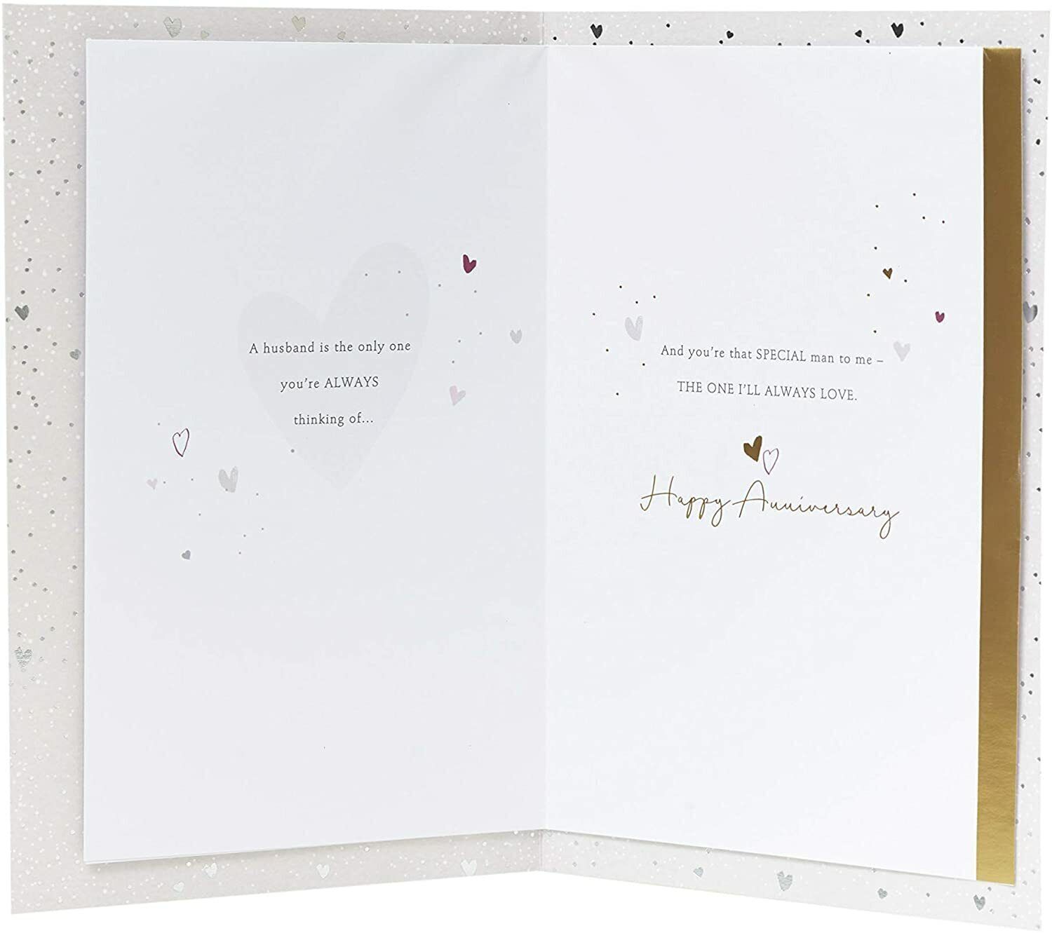 Beautiful design husband anniversary greeting card from UK Greetings featuring elegant artwork and heartfelt message.