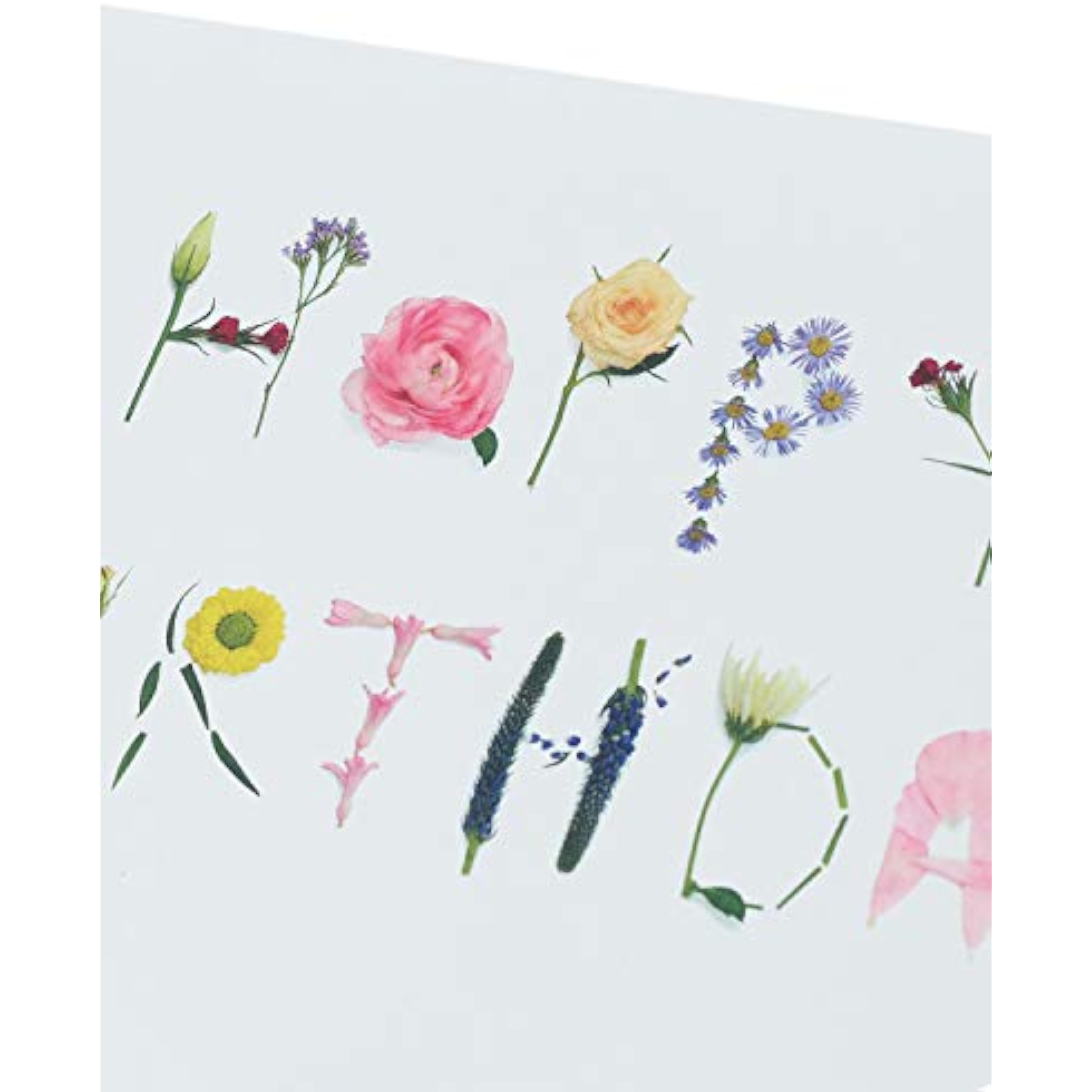 Colorful floral greeting card featuring friendship-themed birthday message from UK Greetings with vibrant floral illustrations.