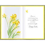 Beautiful Verse Flower Easter greeting card by UK Greetings featuring colorful floral design and elegant message inside.