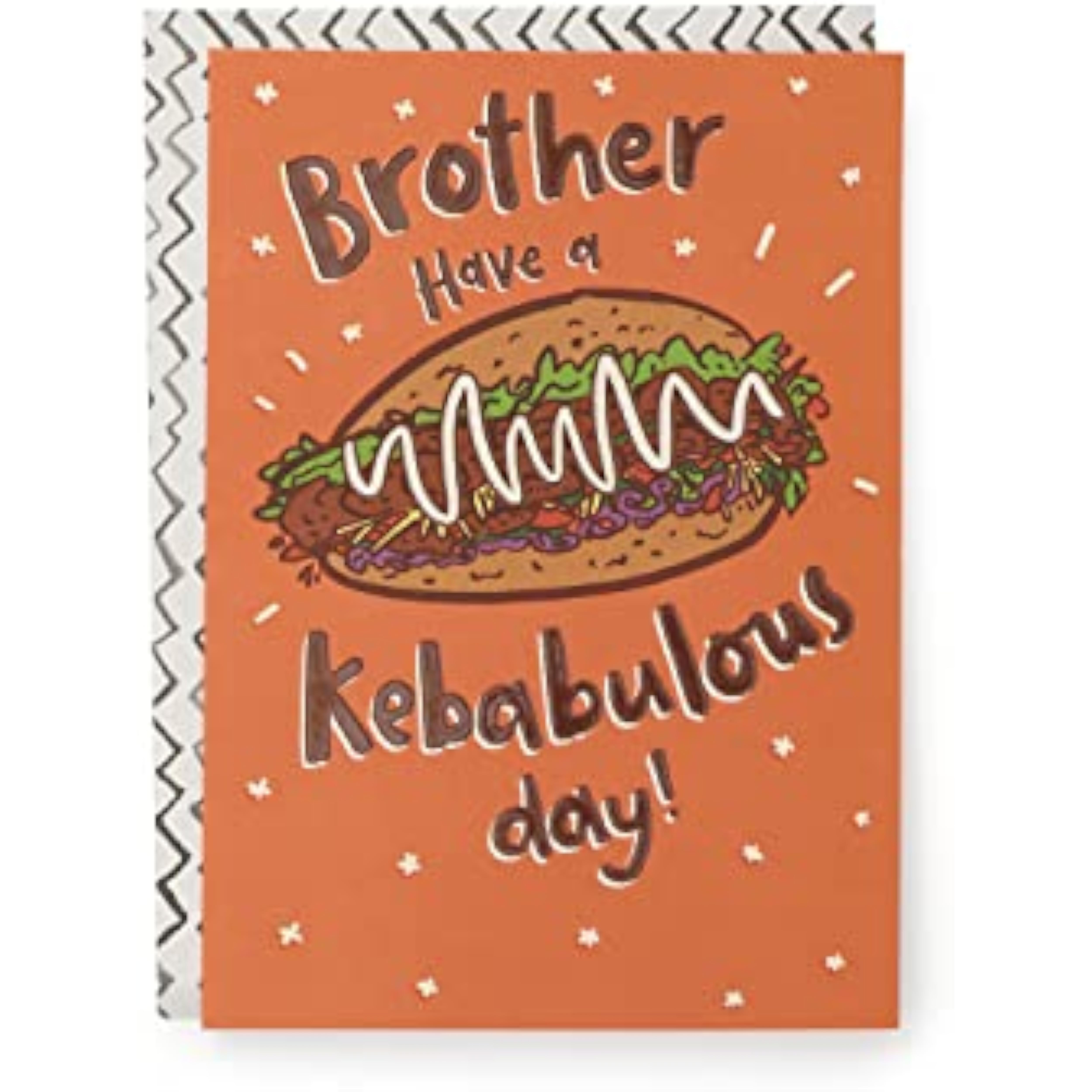 Birthday greeting card from UK Greetings' Wit for Brains range featuring a humorous design for brothers.