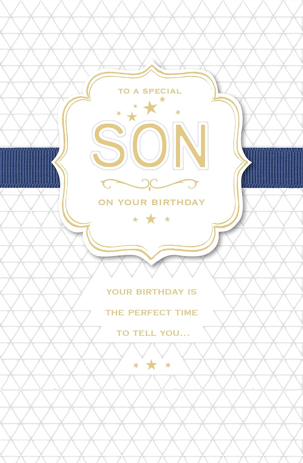 Colorful greeting card for son featuring a special birthday design from UK Greetings, with cheerful illustrations and heartfelt message.