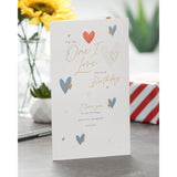 Heart-themed birthday greeting card from UK Greetings with love and floral design, perfect for celebrating a special loved one.