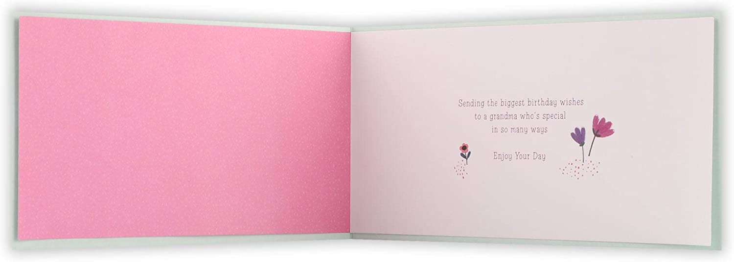 Colorful birthday greeting card for Grandma from UK Greetings, featuring cheerful floral and birthday message design.