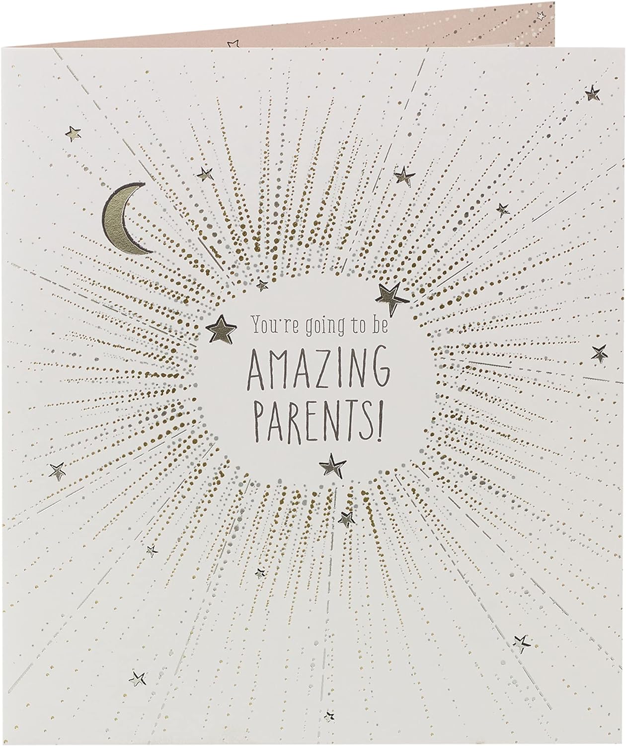 Blessed Beginnings Parents-to-Be baby shower greeting card by UK Greetings, featuring a colorful design with heartfelt message.