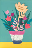 Blooming Love Mother's Day greeting card with envelope featuring floral design by UK Greetings.