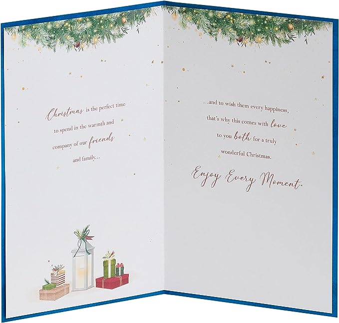 Blue door greeting card with gold foil design for sister and brother-in-law from UK Greetings.