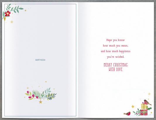Blue door Christmas greeting card for grandparents by UK Greetings featuring festive holiday design and seasonal imagery.