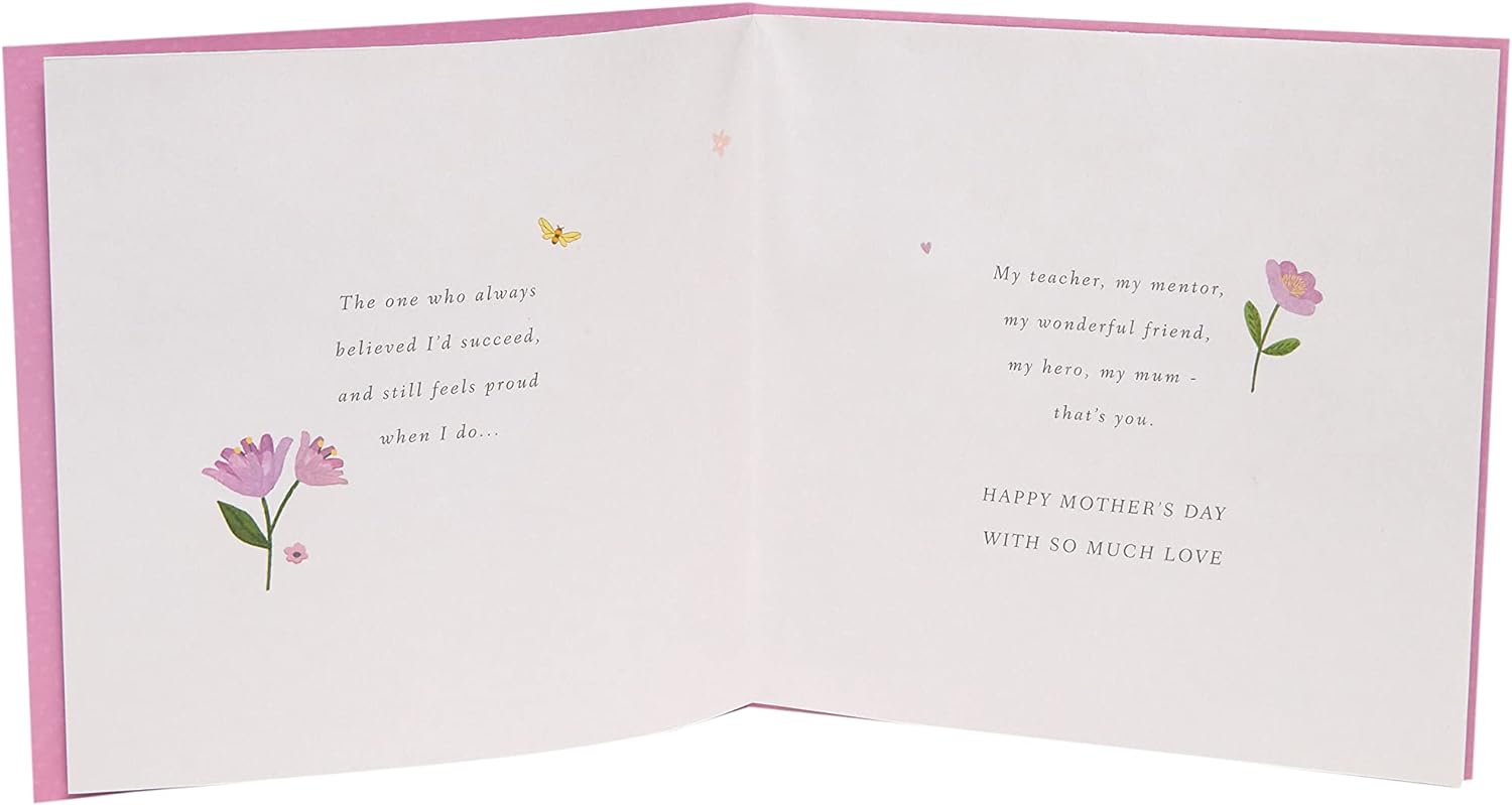 Dark blue Mother's Day greeting card with bold letter design and matching envelope, from UK Greetings.