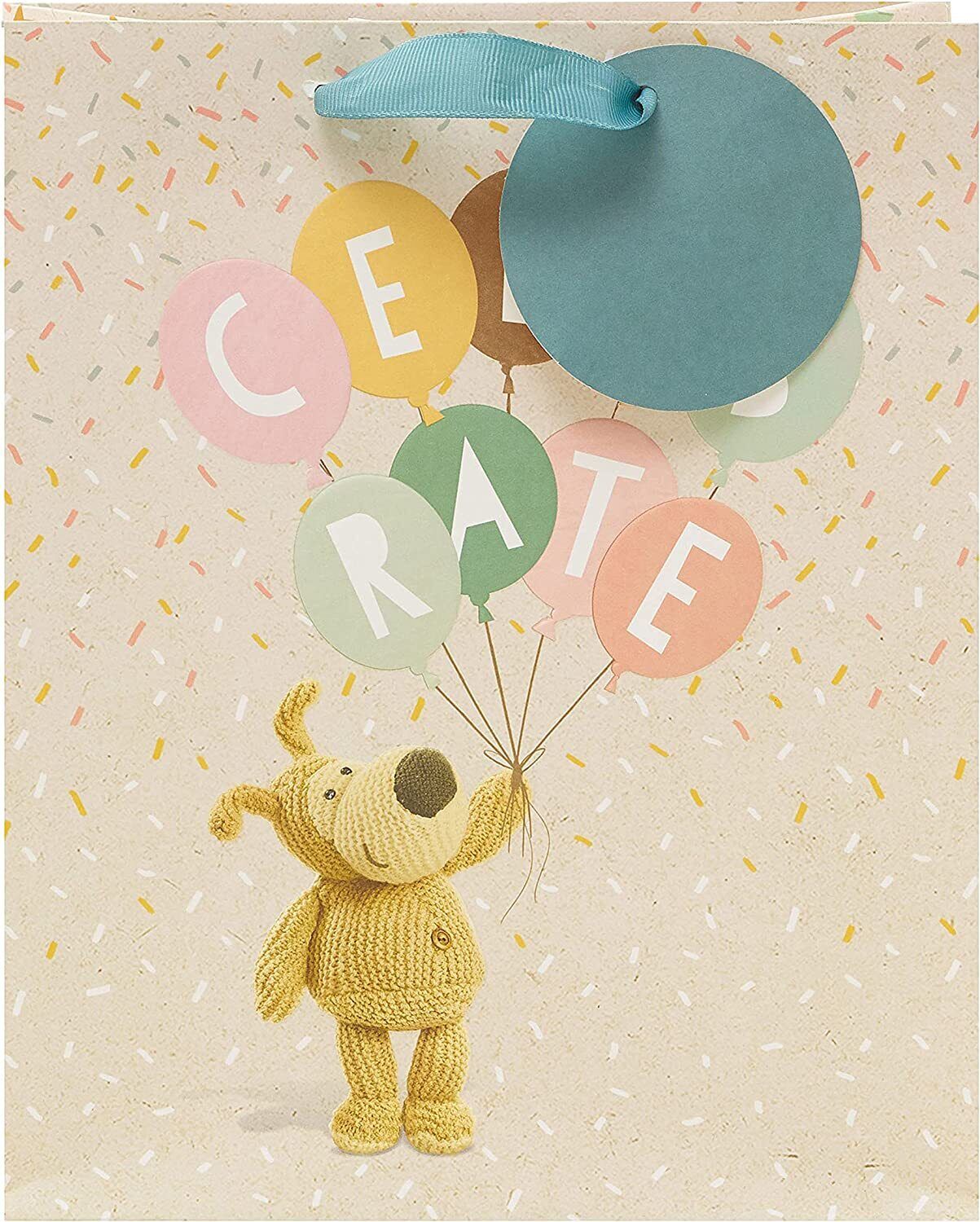 Medium Boofle Celebrate gift bag with cheerful floral design, perfect for gifting occasions, by UK Greetings.