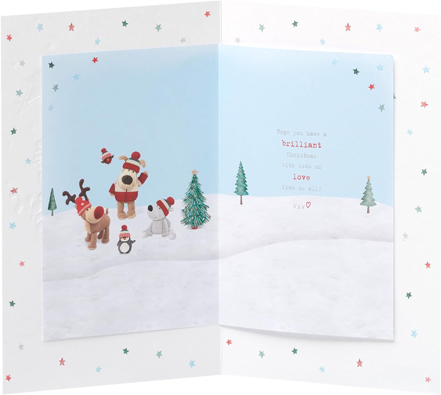 Boofle Flag Christmas Card from UK Greetings featuring festive holiday design and cheerful greeting for the holiday season.