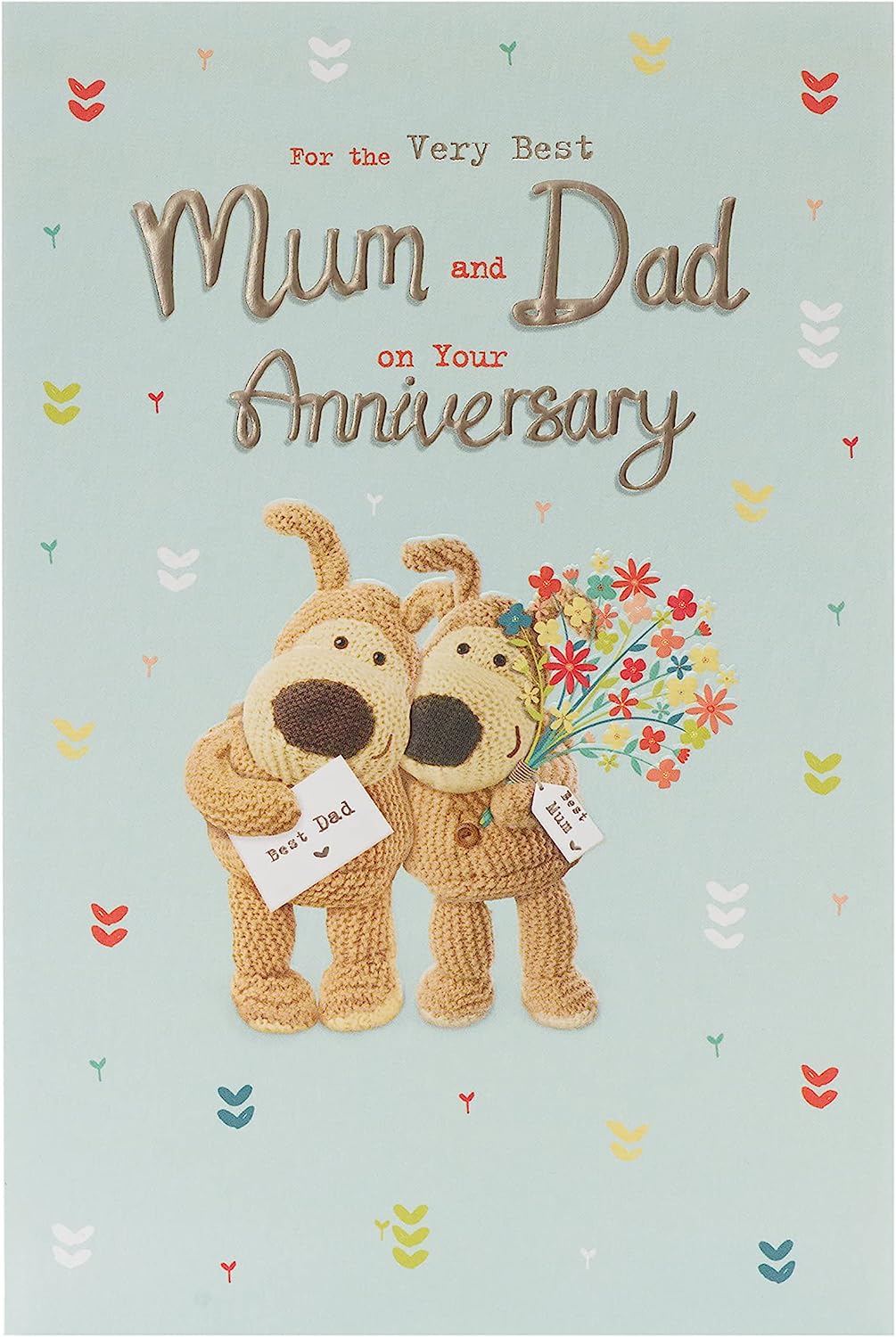 UK Greetings Boofle Parents Anniversary Love Card featuring cute cartoon characters and heartfelt message for special occasion