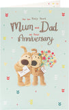 UK Greetings Boofle Parents Anniversary Love Card featuring colorful floral design and heartfelt message for special occasion.