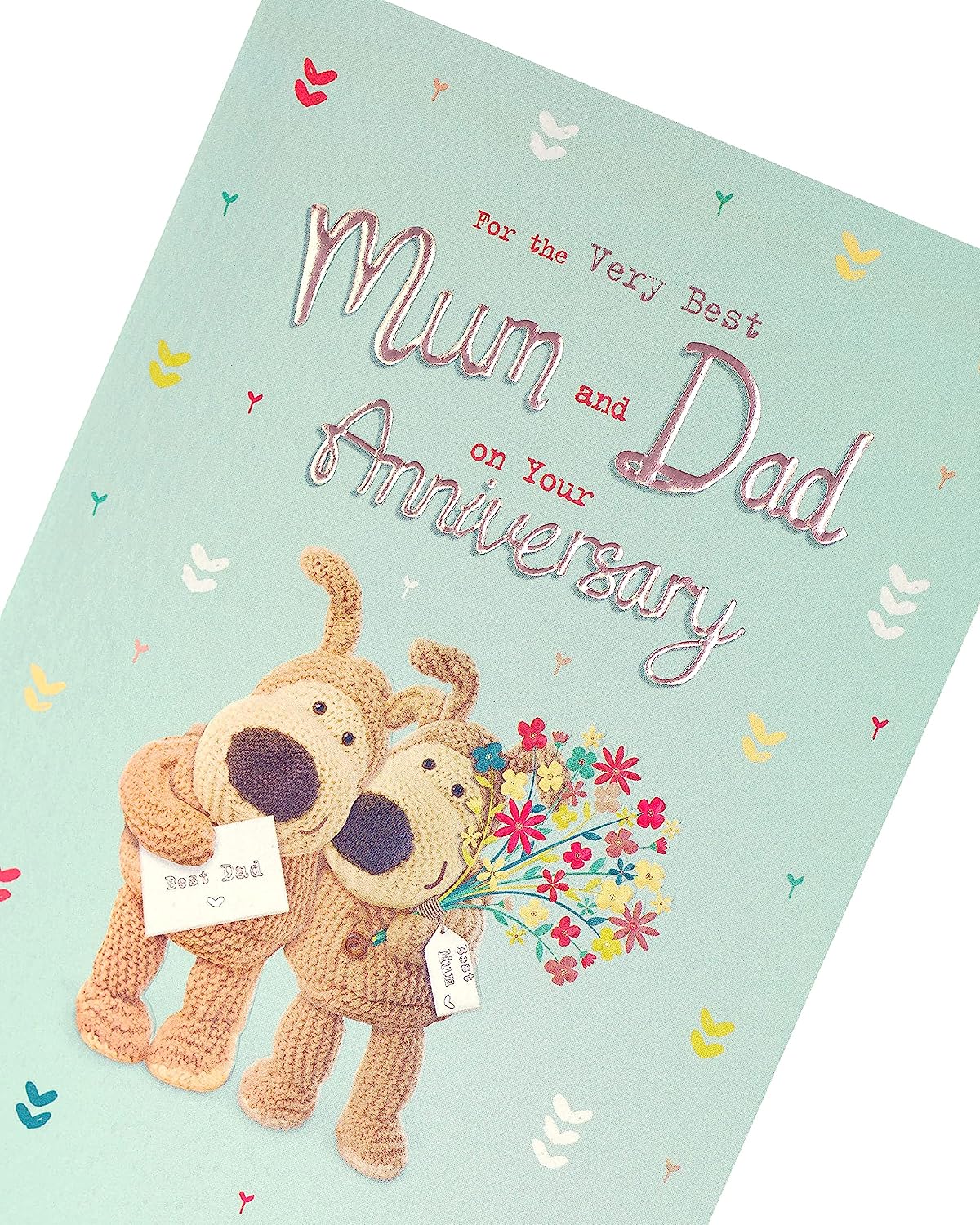 UK Greetings Boofle Parents Anniversary Love Card featuring cute Boofle character and heartfelt message for celebrating love.