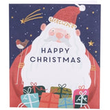 Braille Christmas greeting card featuring festive Santa foil design with tactile braille elements by UK Greetings