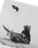 Cute Cat and Mouse birthday greeting card from UK Greetings, featuring playful illustrations for friends or loved ones.