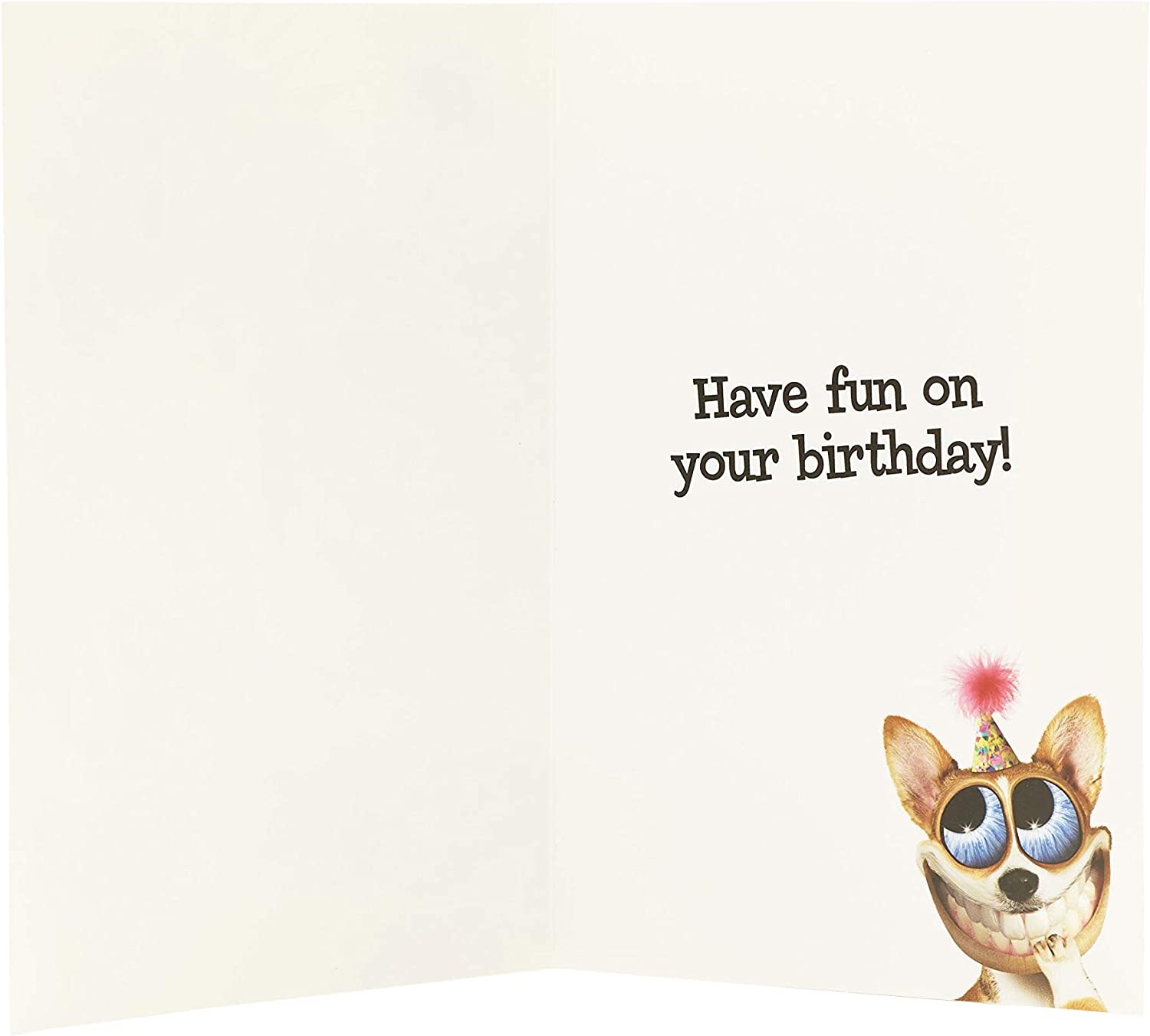 Celebrate Go Crazy 15th Birthday Card featuring a grinning dog from UK Greetings, with colorful birthday-themed design and cheerful artwork.