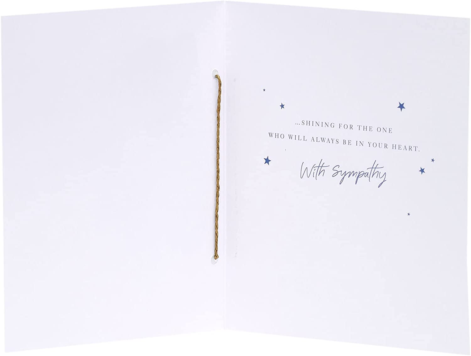 Celestial Gold Star Sympathy Greeting Card by UK Greetings featuring a gold star design on a heartfelt sympathy card.