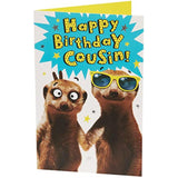 Cheeky Meerkat Cousin birthday greeting card by UK Greetings featuring a playful meerkat illustration.