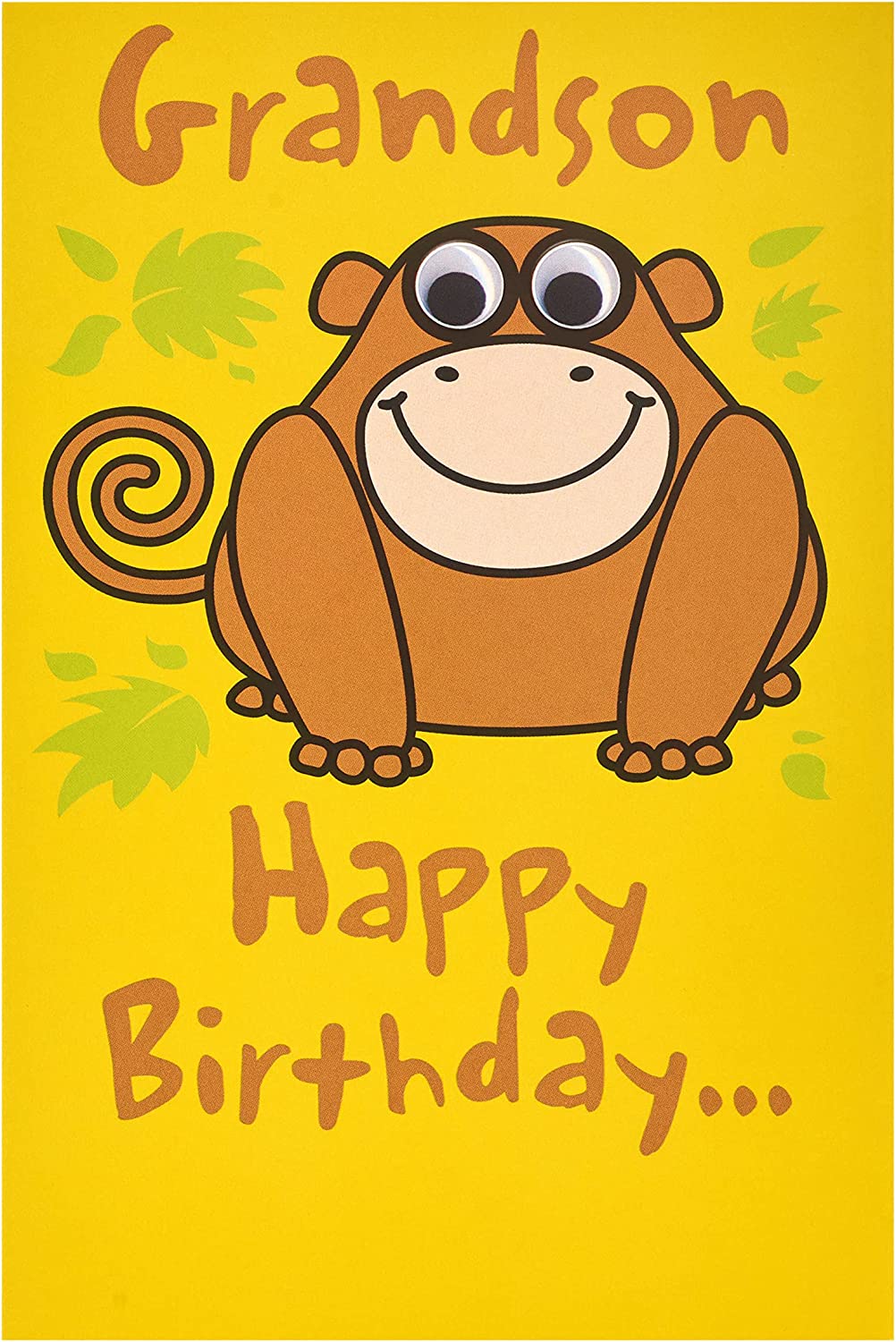 Cheeky Monkey Grandson Birthday Card by UK Greetings featuring a playful monkey design for a grandson’s birthday celebration.