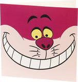 Whimsical Cheshire Cat birthday greeting card by UK Greetings featuring a colorful, playful cat design for celebrations.