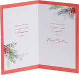 Christmas greeting card for friend featuring mistletoe and verse design, UK Greetings festive holiday greeting card image
