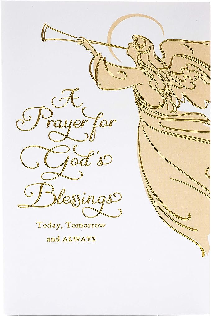 Christmas Prayer religious greeting card featuring an elegant angel design and heartfelt blessings from UK Greetings.