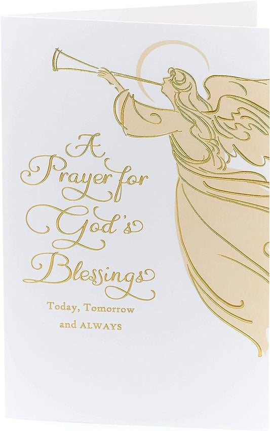 Elegant Christmas prayer greeting card featuring an angel design and heartfelt blessings, from UK Greetings.