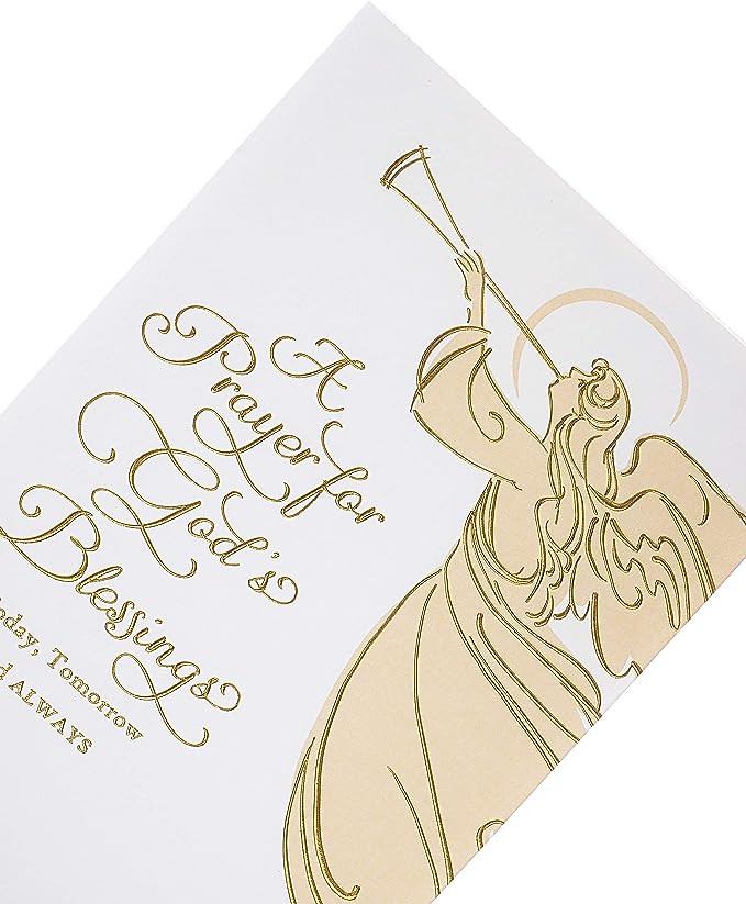 Elegant Christmas prayer greeting card from UK Greetings featuring an angel design and heartfelt blessings.