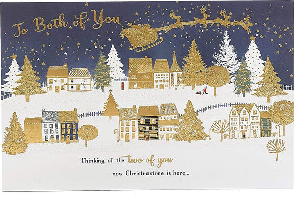 Festive Christmas Town Scene greeting card for couples by UK Greetings, featuring holiday-themed holiday illustration and cheerful design.