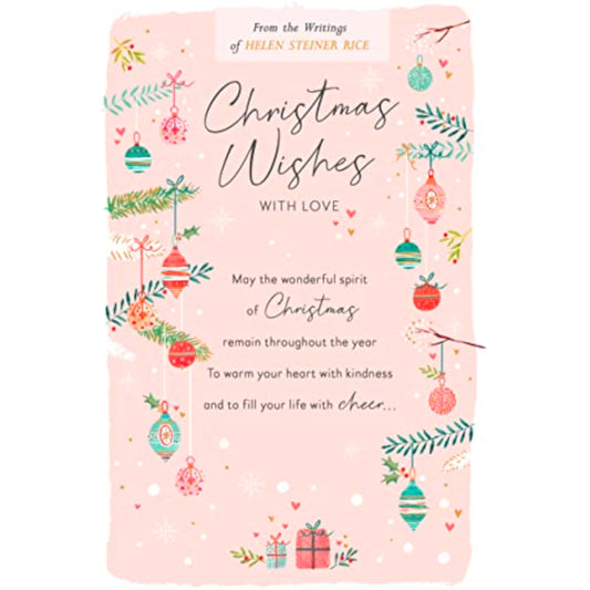 UK Greetings Christmas Wishes with Love greeting card featuring festive holiday design and heartfelt message for the season.