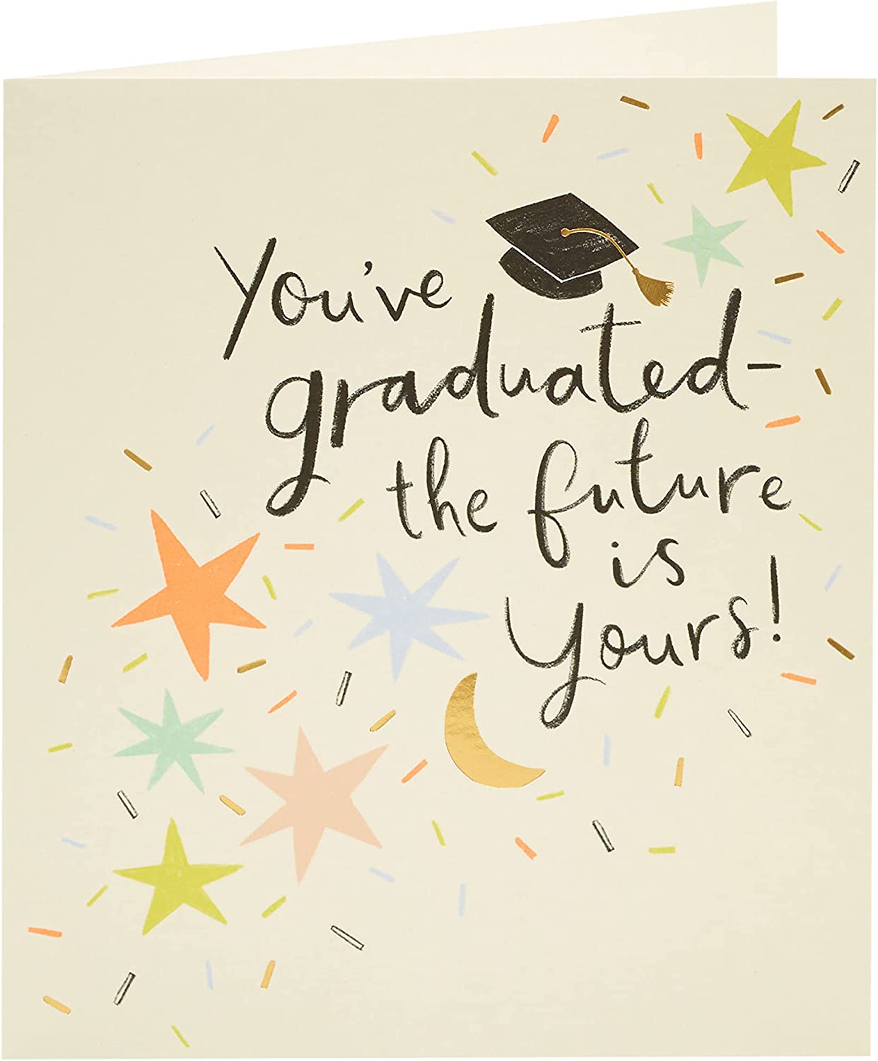 Graduation congratulations greeting card from UK Greetings featuring celebratory design and uplifting message.