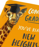 University graduation greeting card with humorous "Congratulations" message from UK Greetings, featuring colorful design and celebratory imagery.