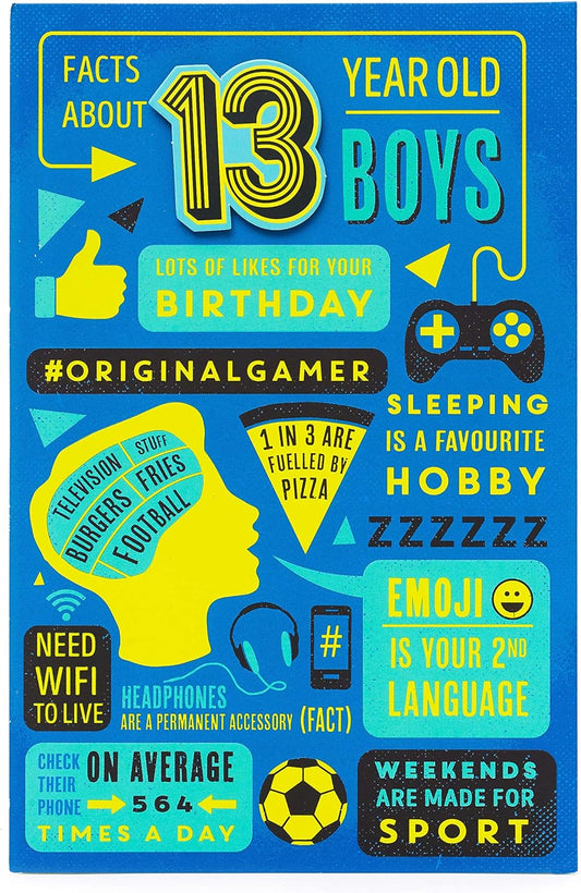Cool Gamer Games 13th Birthday greeting card featuring gaming-themed graphics, perfect for celebrating a teen's special day.