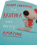 Humorous Christmas greeting card featuring a cracker design with festive red foil, from UK Greetings, celebrating the holiday season.