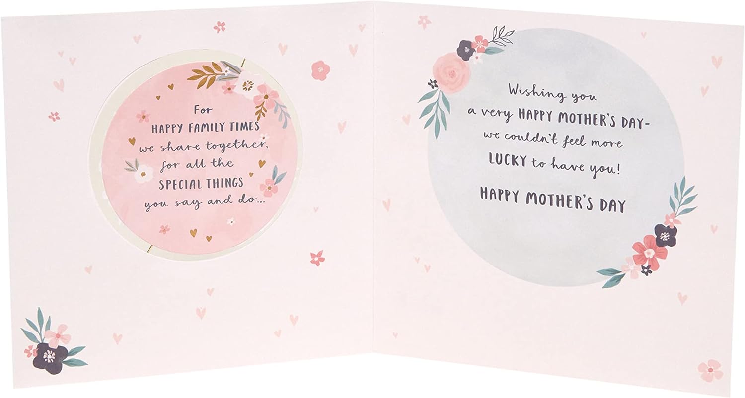 UK Greetings Mother’s Day greeting card with a cut-out globe design and matching envelope, ideal for showing love to your wife.